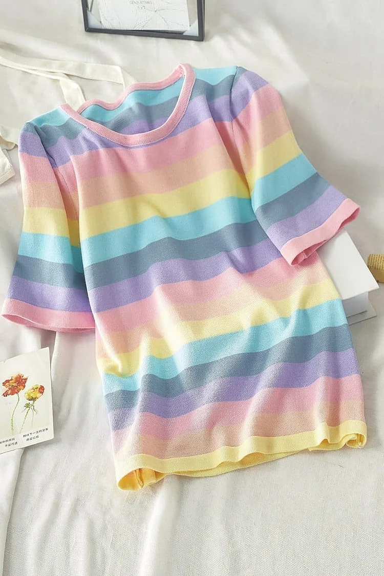 Lovely Kawaii Pastel Rainbow Cute Fashion T-shirt SP16071