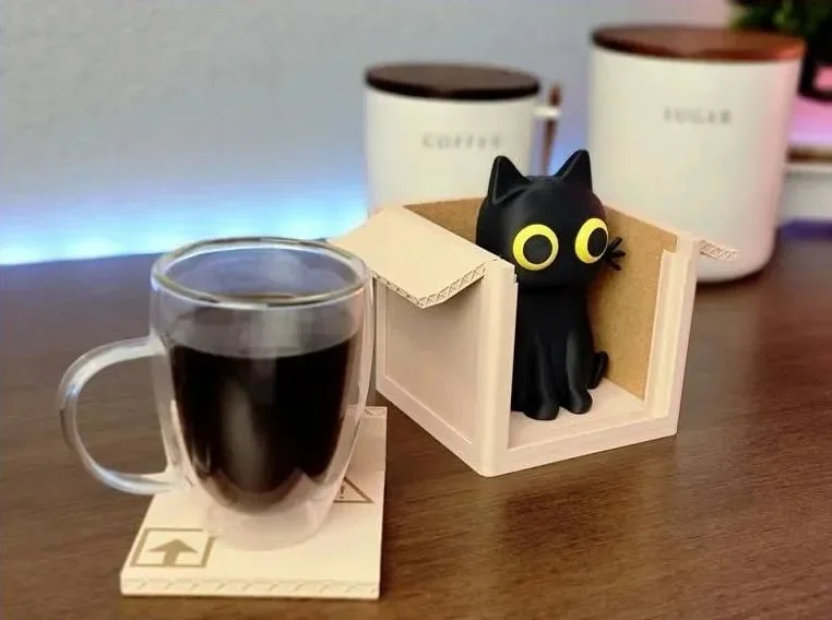 Adorable Cat Box Coaster Set – Purrfectly Playful! 