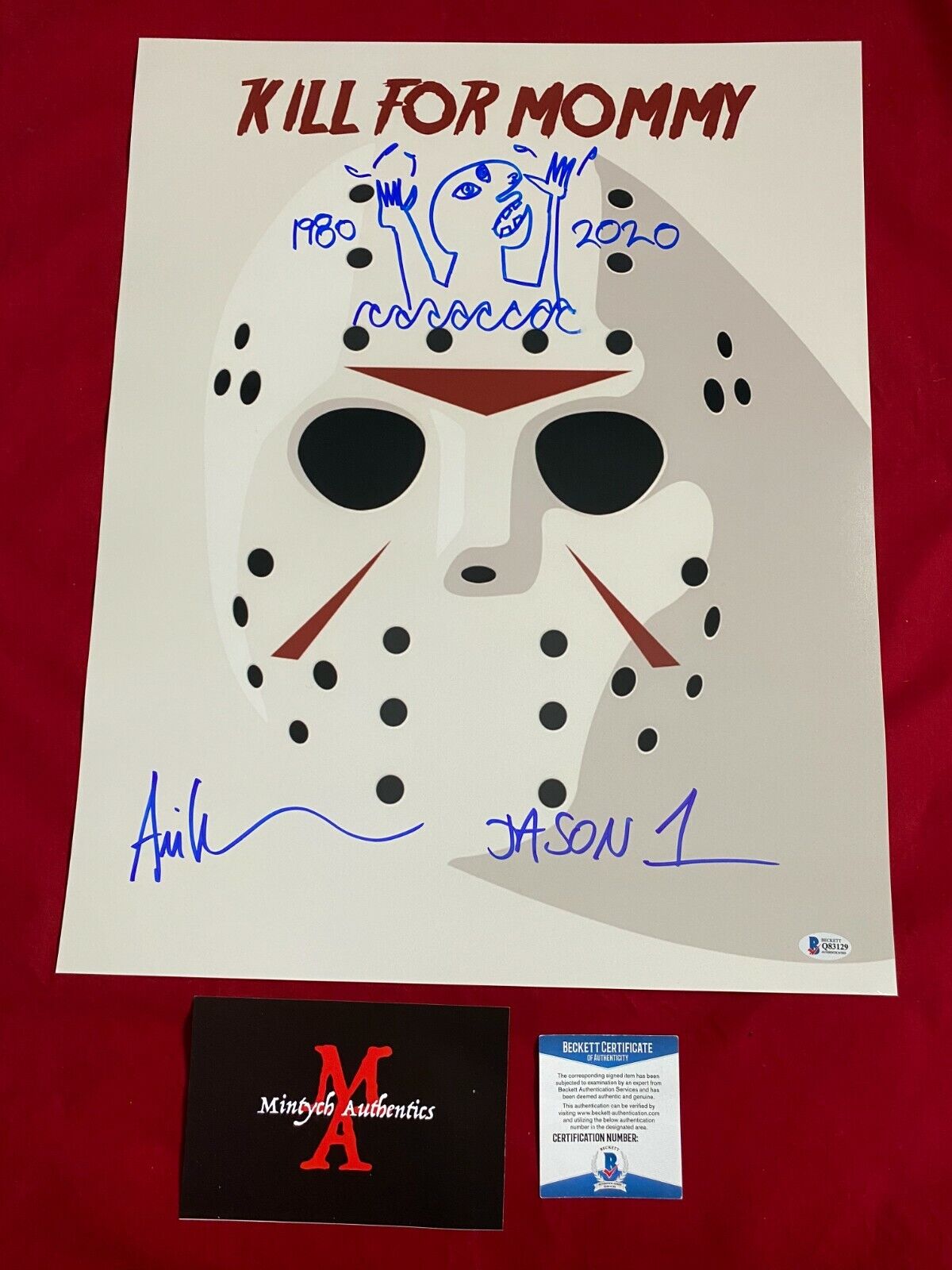 ARI LEHMAN 1ST JASON VOORHEES SIGNED 16x20 Photo Poster painting! FRIDAY THE 13TH! BECKETT COA