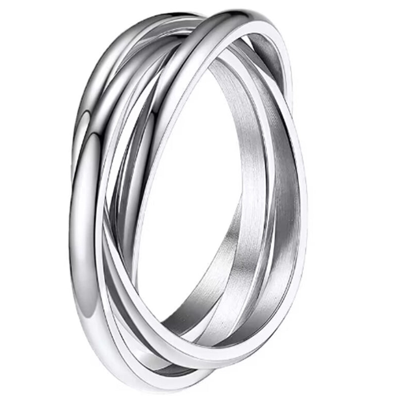 Casual Sweet Minimalist Circle Titanium Steel Rings
