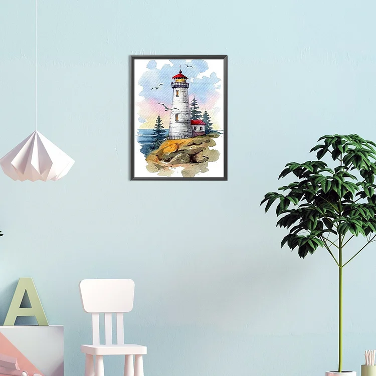 Beach Lighthouse - Full Round - Diamond Painting(30*30cm)