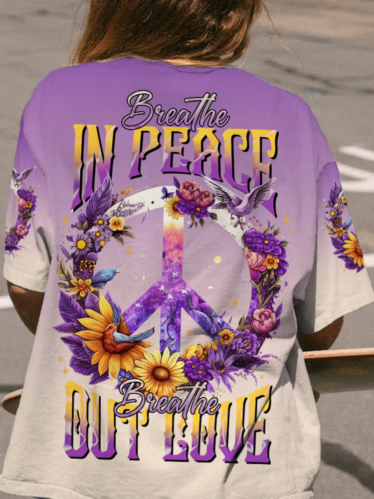 Breathe In Peace All Over Print T Shirt