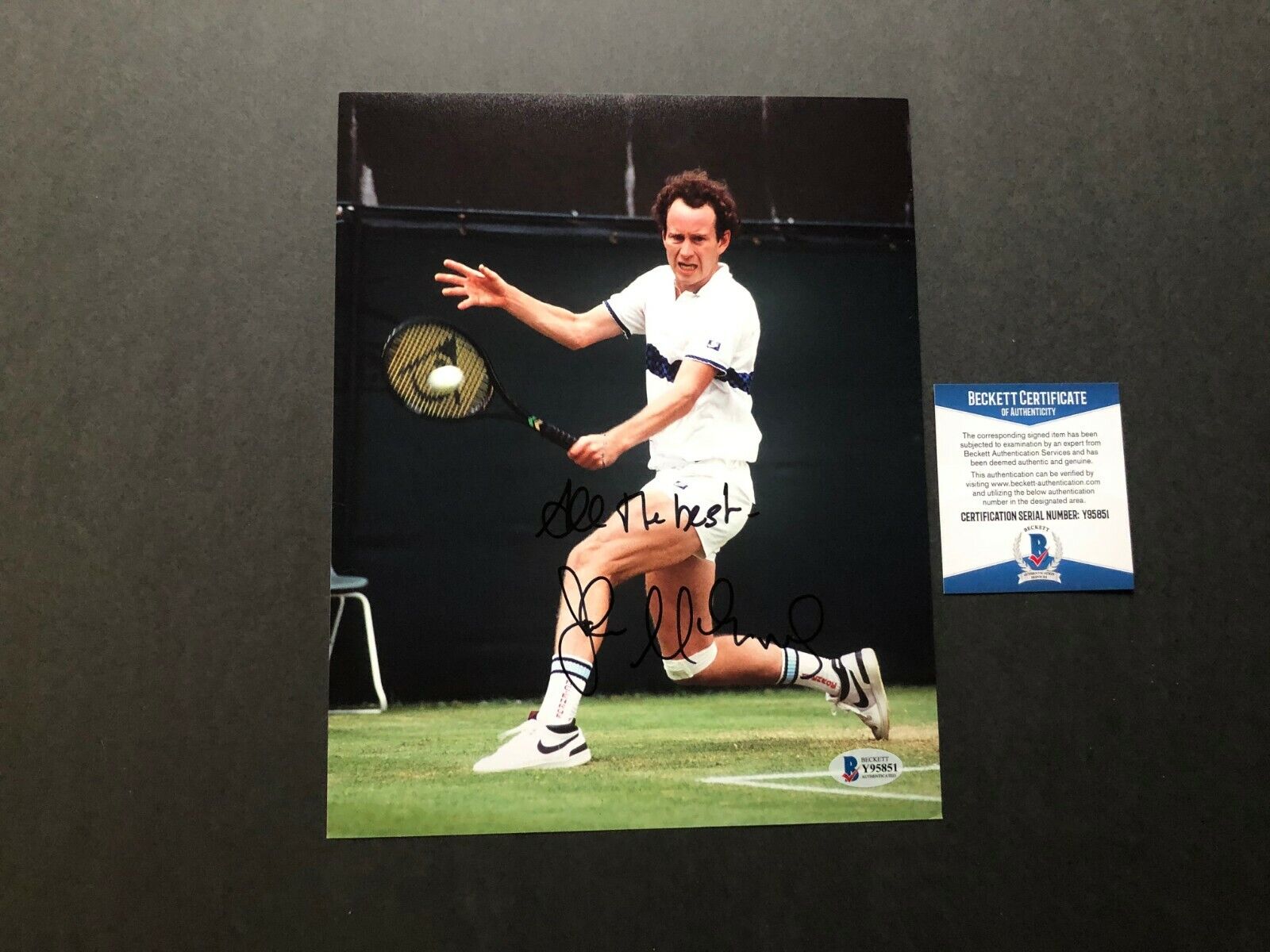 John McEnroe Hot! signed autographed tennis legend 8x10 Photo Poster painting Beckett BAS coa