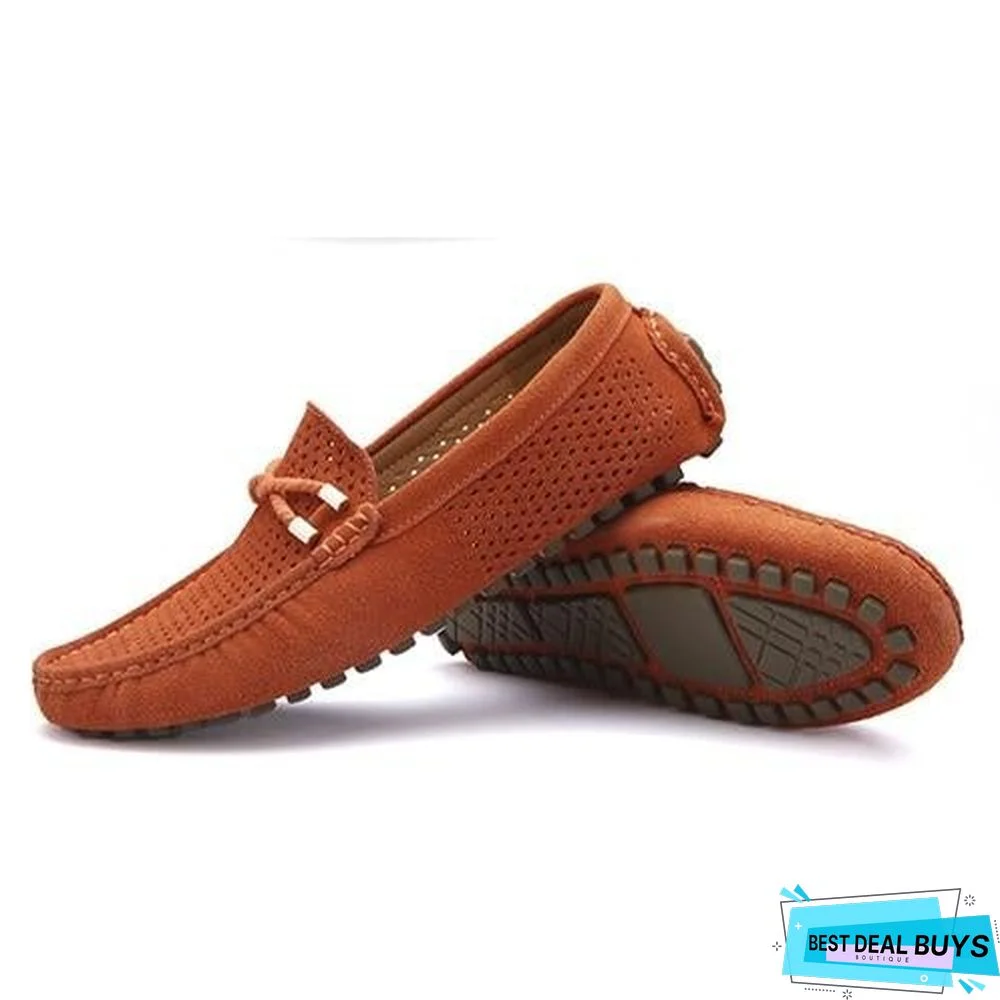 Summer Genuine Leather Men Shoes Casual Driving Shoes Moccasin Soft Breathable