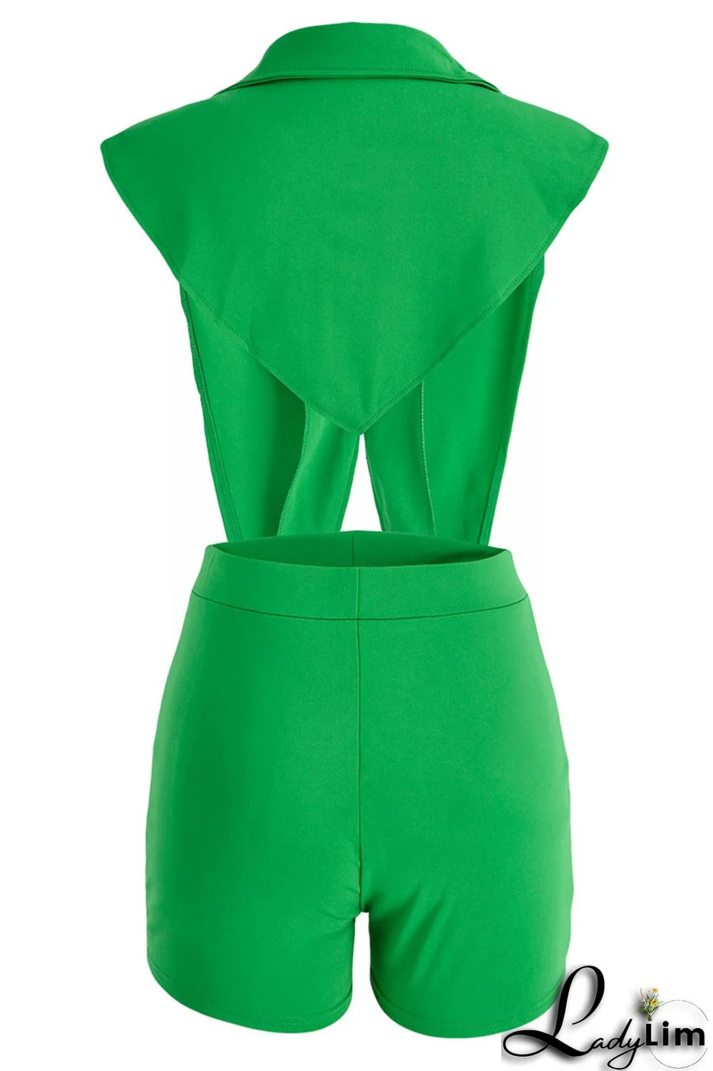 Black Sexy Solid Backless Asymmetrical V Neck Sleeveless Two Pieces