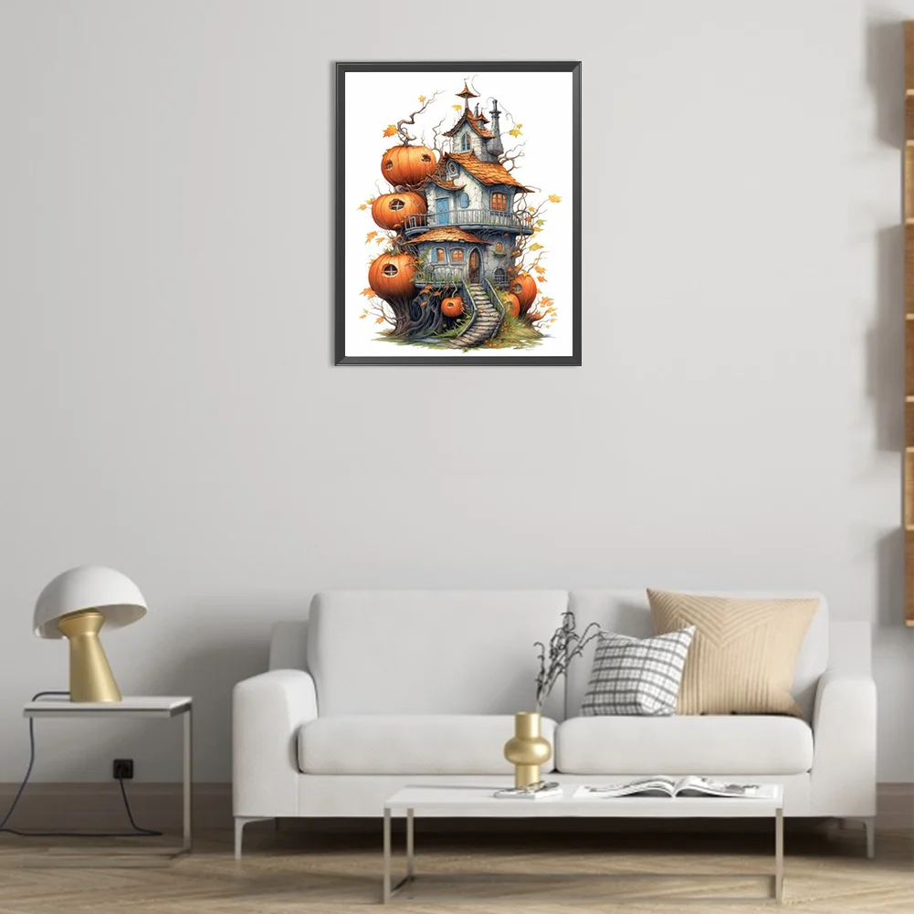Diamond Painting - Full Round Drill - Pumpkin House(Canvas|40*50cm)