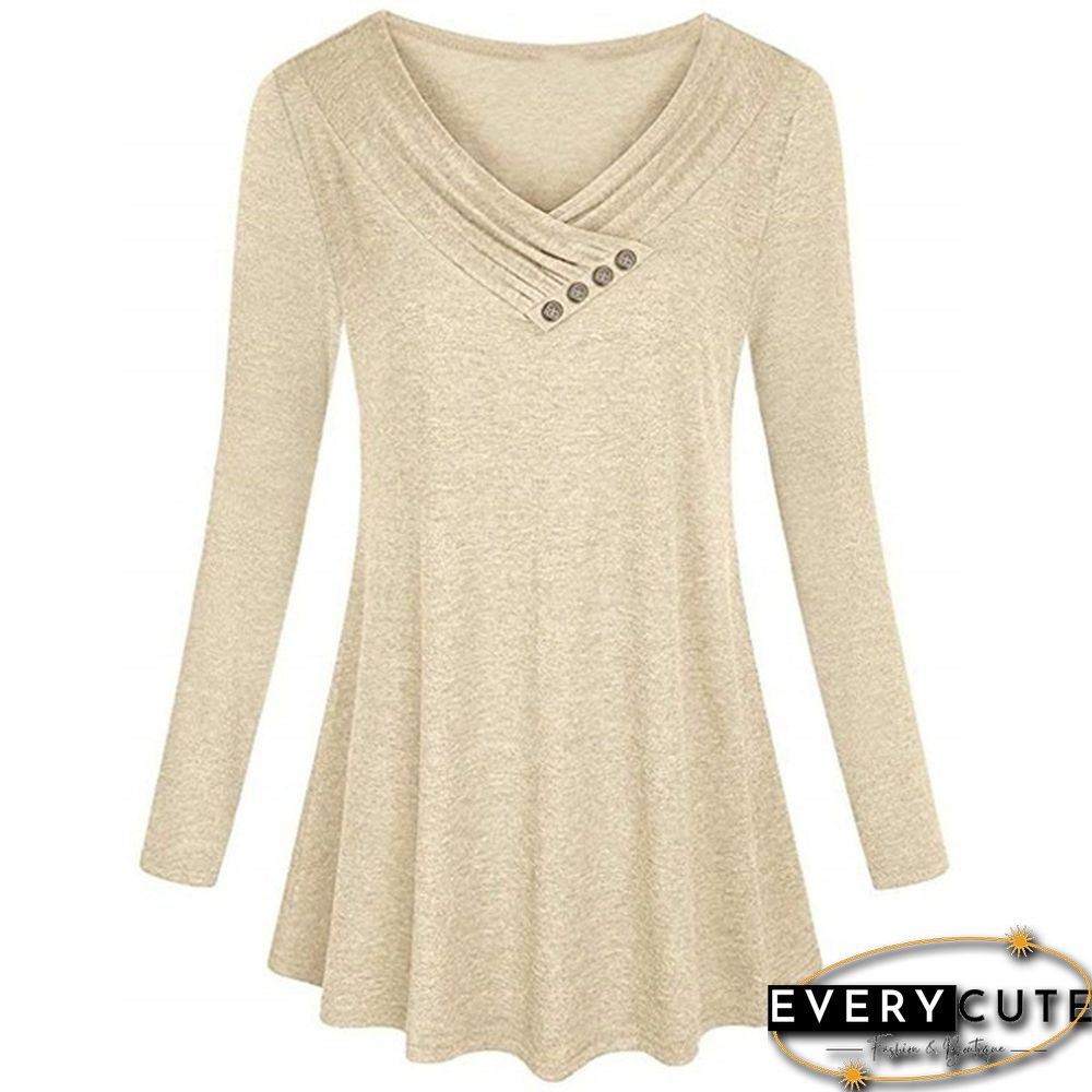 XS-8XL Plus Size Fashion Autumn and Winter Clothes Womens Casual Loose Tops Button