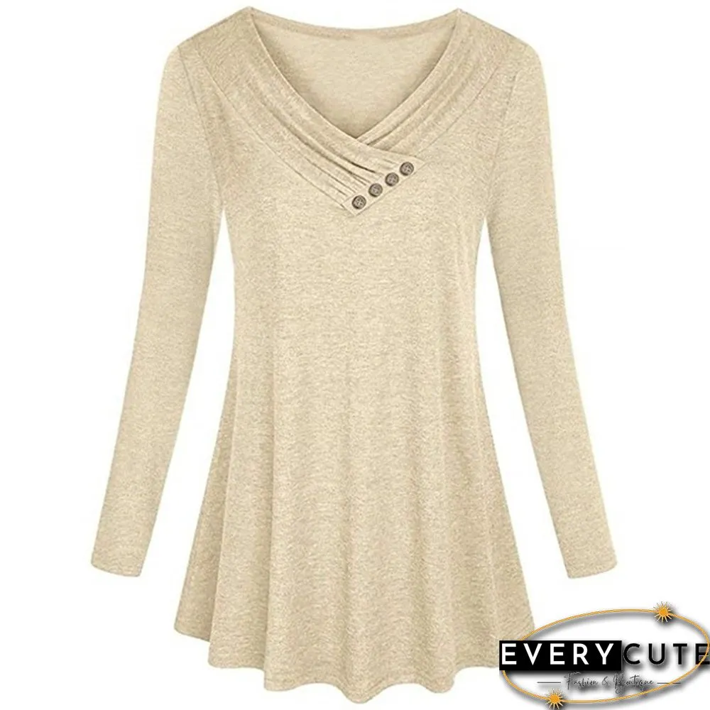 XS-8XL Plus Size Fashion Autumn and Winter Clothes Womens Casual Loose Tops Button