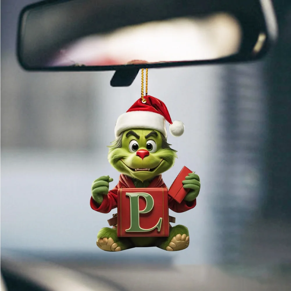 Christmas Acrylic Grinch Xmas Tree Hanging Ornament Hanging Green Monster Decor