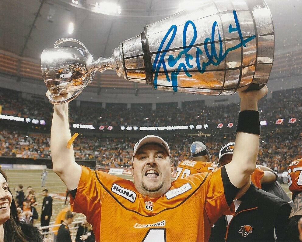 PAUL McCALLUM SIGNED BC LIONS GREY CUP 8x10 Photo Poster painting! CFL FOOTBALL AUTOGRAPH