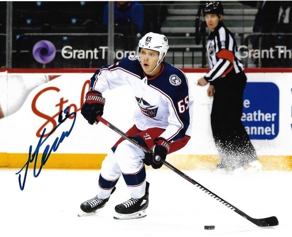 Columbus Blue Jackets Markus Nutivaara Signed Autographed 8x10 NHL Photo Poster painting COA #5