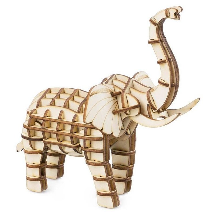  Robotime Online [Only Ship To U.S. ]Rolife Modern 3D Wooden Puzzle - Wild Animals TG203 Elephant