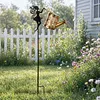 Solar Watering Can Stake Light Angel Hummingbird Iron Art Outdoor