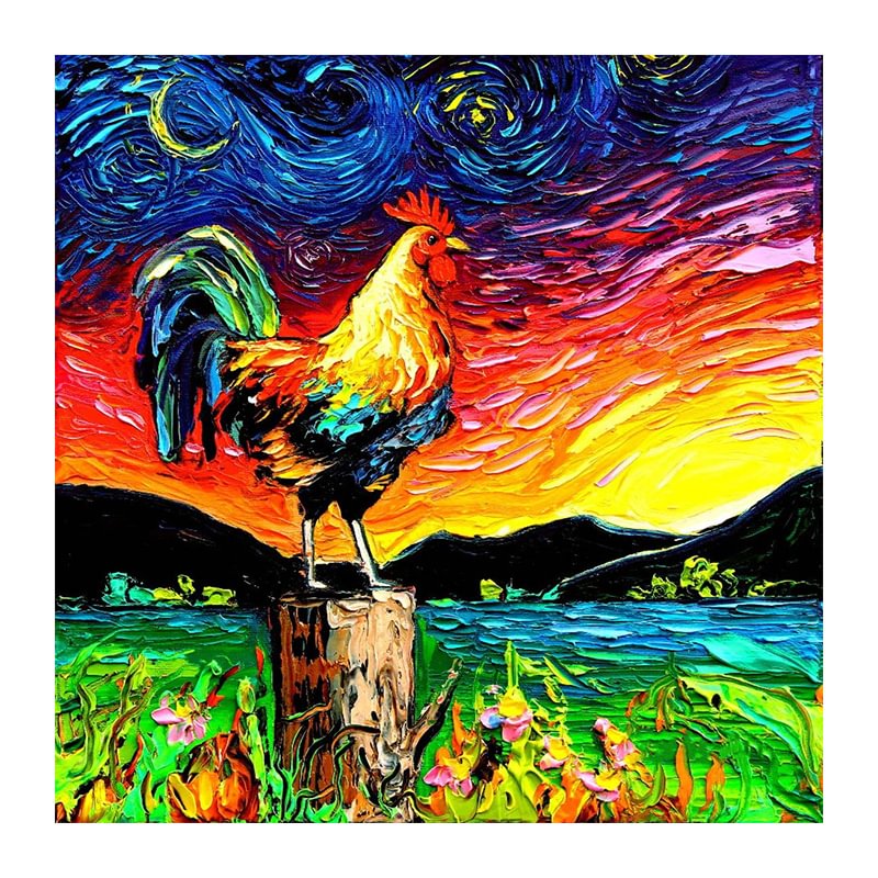 Ericpuzzle™ Ericpuzzle™ Van Gogh Starry Sky - Rooster Wooden Puzzle
