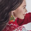 6 Pairs Double Sided Christmas Tree Diamond Painting Earrings for Women Girls