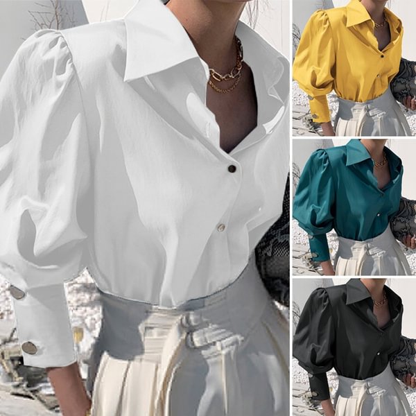 VONDA Women Long Sleeved Casual Blouse Tops OL Style Lapel Button Up Office Shirts Blusas Femininas Plus Size - Shop Trendy Women's Clothing | LoverChic