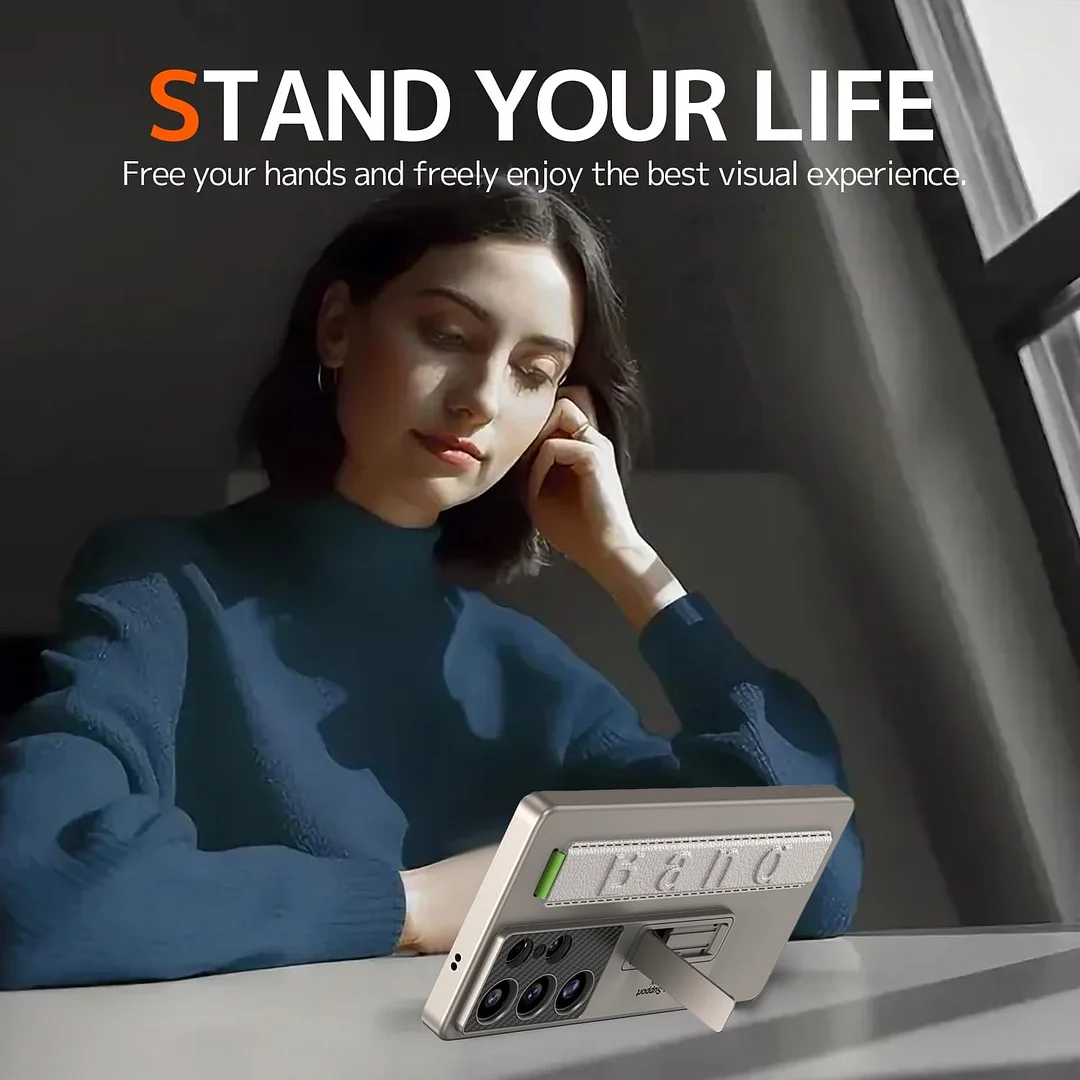 Suitable for S26 Ultra phone case, ultra-thin stand, elastic wrist strap, precision hole, shockproof protective case