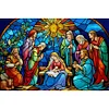 (Big Size)Glass Painting Nativity - 11CT Stamped Cross Stitch - 60*40cm