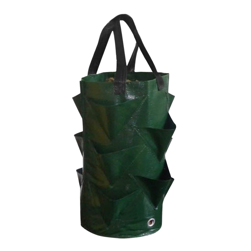 

Strawberry Planting Bag 3L Multi-mouth Vertical Flower Grow Pouch Planter, Green, 501 Original