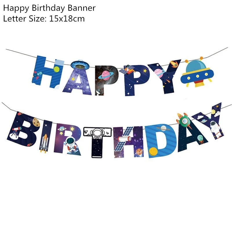 Outer Space Party Astronaut Rocket Ship Foil Balloons Galaxy/Solar System Theme Party Boy Kids Birthday Party Decoration Favors