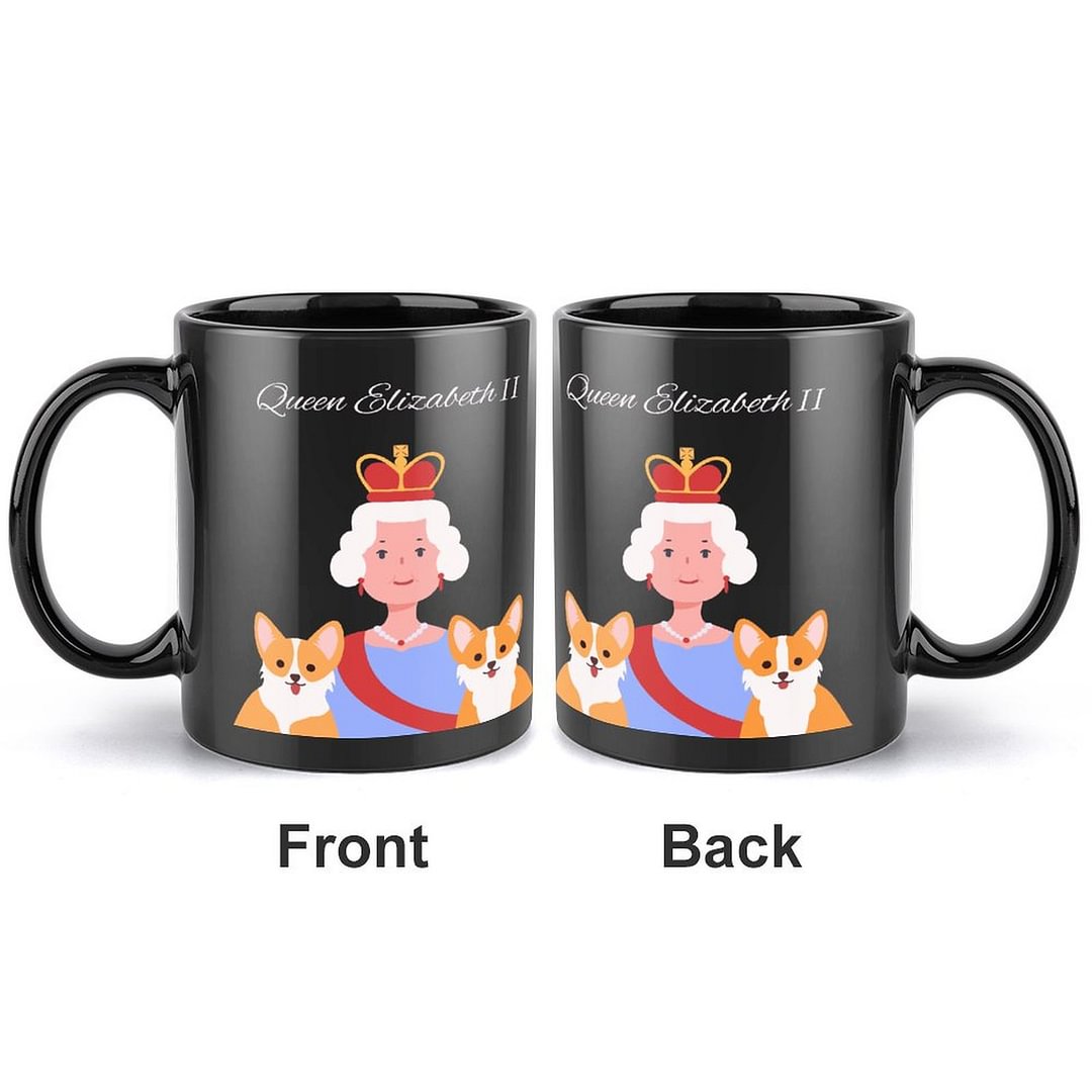 Queen Elizabeth and Corgis Coffee Mug