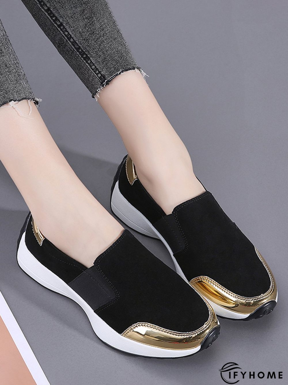 Casual Color Block Slip On Walking Shoes | IFYHOME