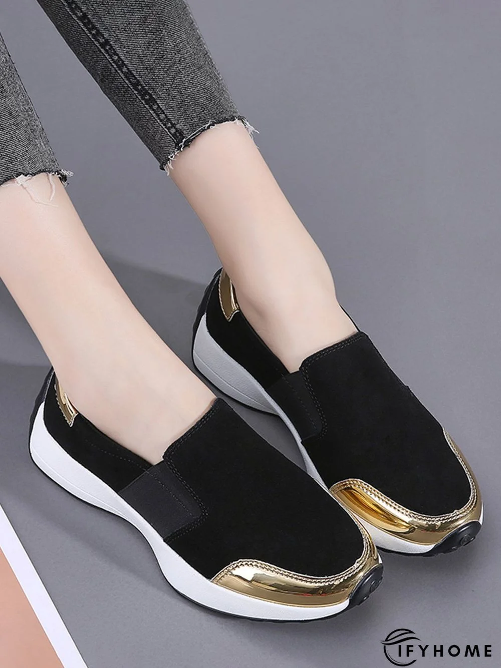 Casual Color Block Slip On Walking Shoes | IFYHOME