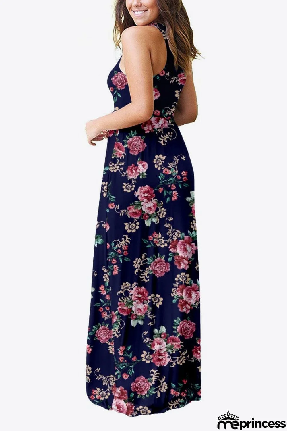 Empire Waist Sleeveless Dress with Pockets