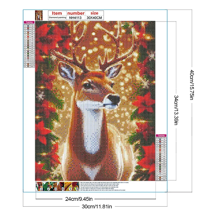 Deer on Christmas - Paint by Diamonds