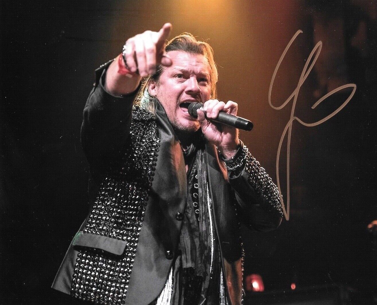 * CHRIS JERICHO * signed 8x10 Photo Poster painting * FOZZY * WWE * 2