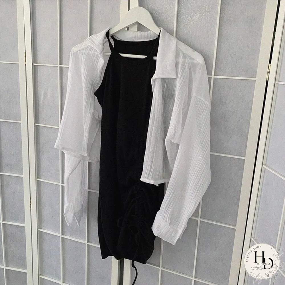 Slim Fashion Womens dress sexy black shirring hot girls summer