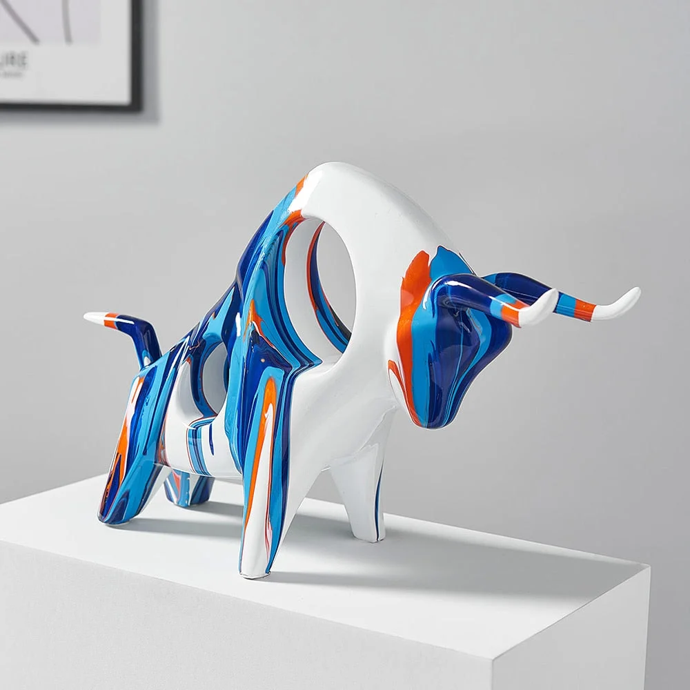 Modern Home Decor Cow Sculpture Animal Model Resin Statues for Decoration Living Room Decoration Accessories Modern Art Gift