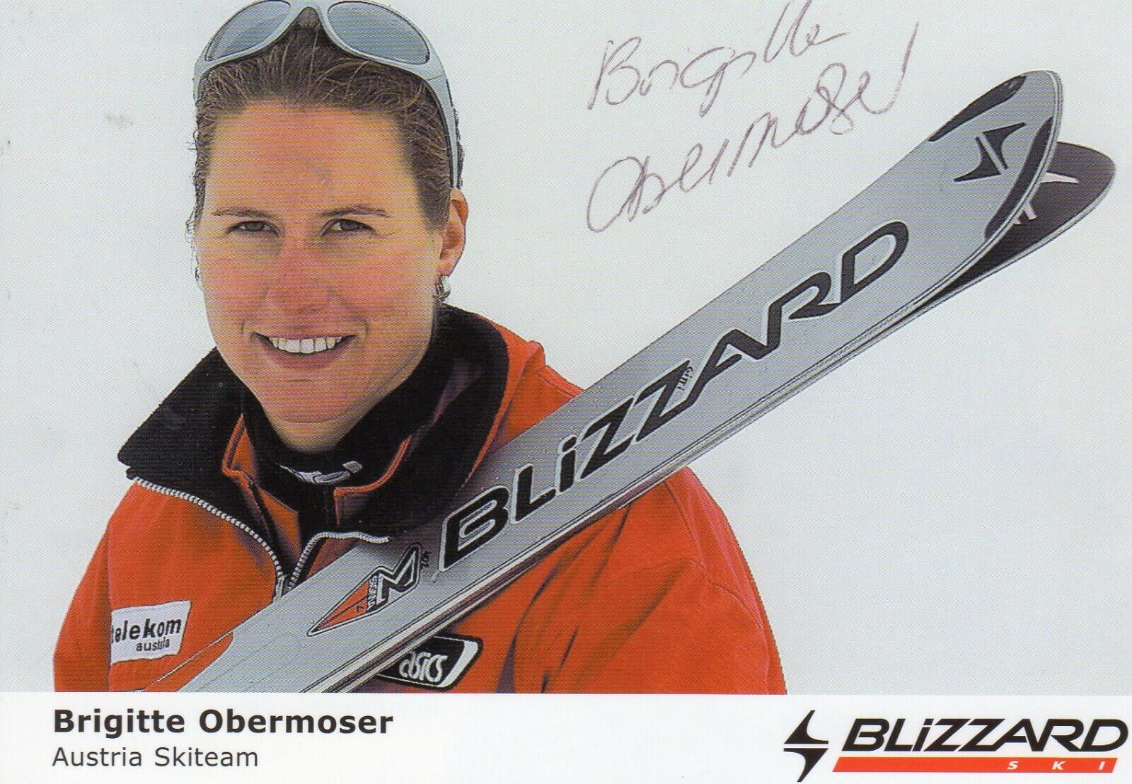 BRIGITTE OBERMOSER AUTOGRAPH, SKIING, WINTER OLYMPICS