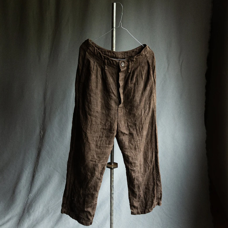 Vintage Men's Brown Linen Pants