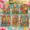6pcs DIY Colorful Easter Diamond Painting 3D Greeting Card