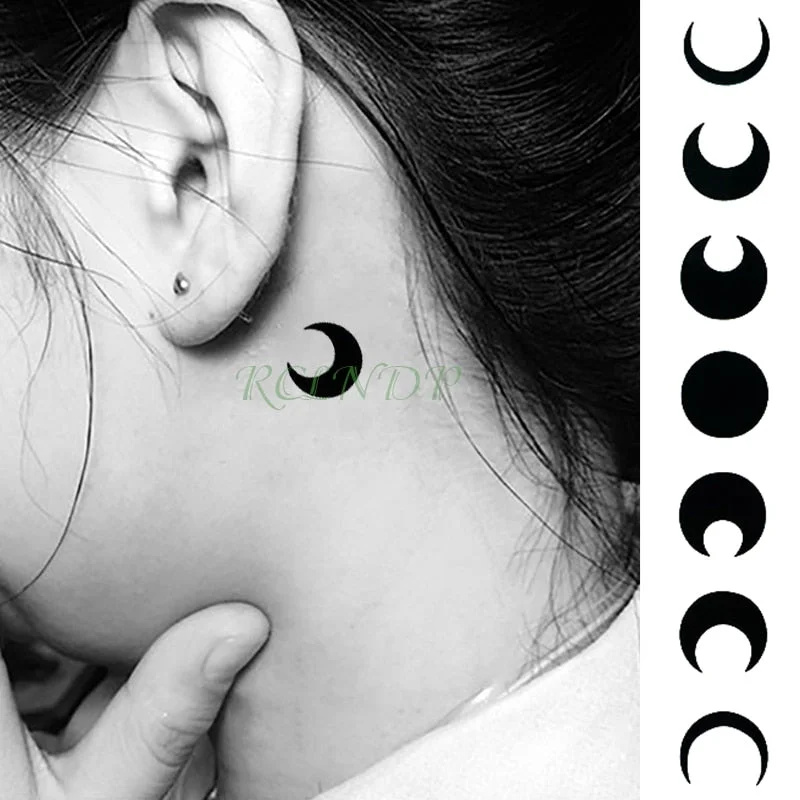 Waterproof Temporary Tattoo Sticker Cool Moon Fake Tatto Flash Tatoo Foot Arm hand Neck Body Art for Girl Men Women