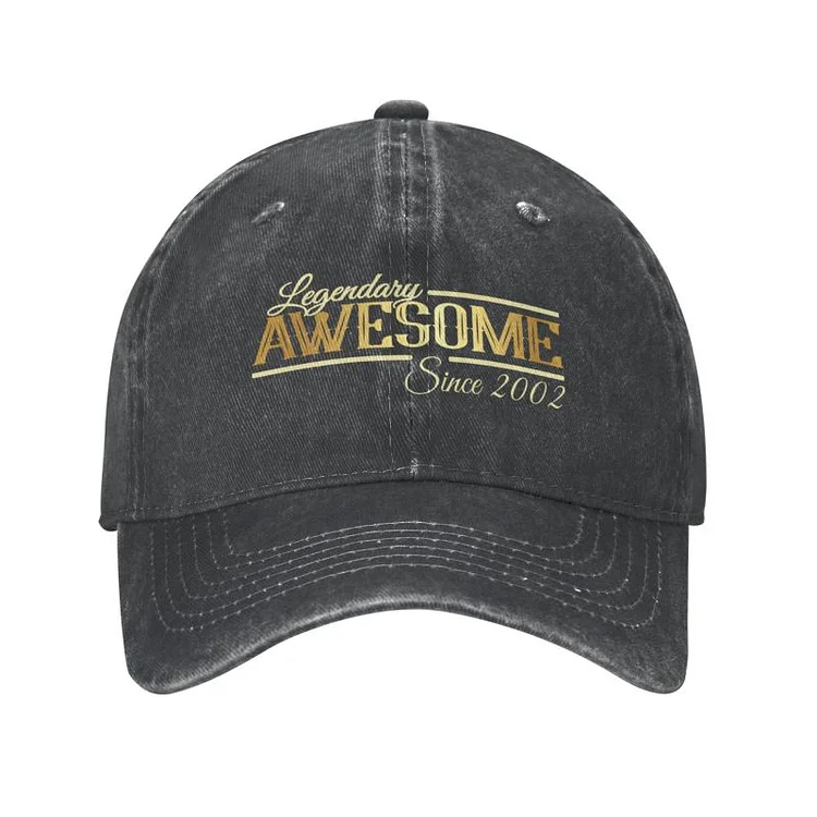 Cotton Aswesome Since 2002 20th Birthday Vintage Legend Baseball Cap for Women Men Adjustable Dad Hat Sun Protection