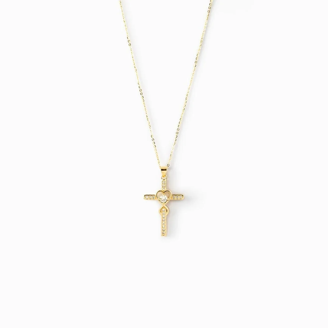 Pray Through It Heart Cross Necklace