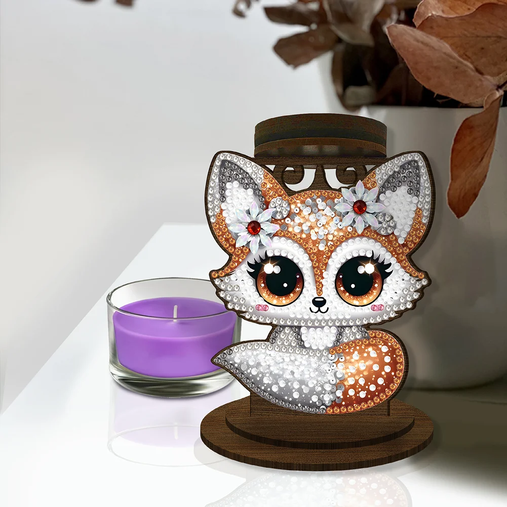 5D DIY Squirrel Diamond Painting Desktop Candle Holder Gifts for Family Friend