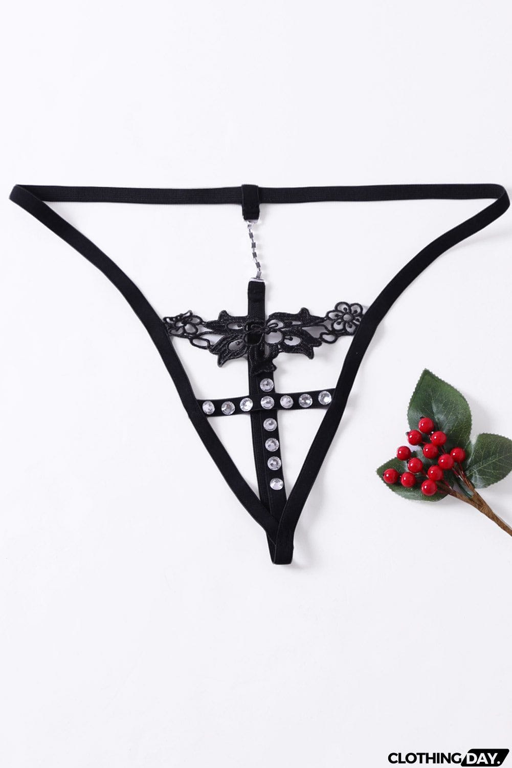 Timeless Elegance Peek-A-Boo Rhinestone G-string