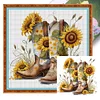 Sunflowers And Boots-11CT Stamped Cross Stitch 40*40cm/15.75*15.75in tapestrymarket