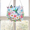 (US Local)Acrylic Special Shape Flowers Hummingbird Cloud Double Sided Effect Diamond Painting Pendant Kit