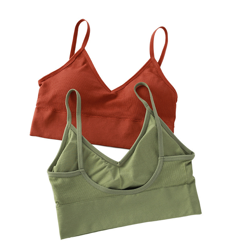 Xinkeke Fashionable and Comfortable Underwear Sports Yoga Vest Tube Top with Braces and Breast Pad Anti-Exposure Sexy Seamless Brassiere