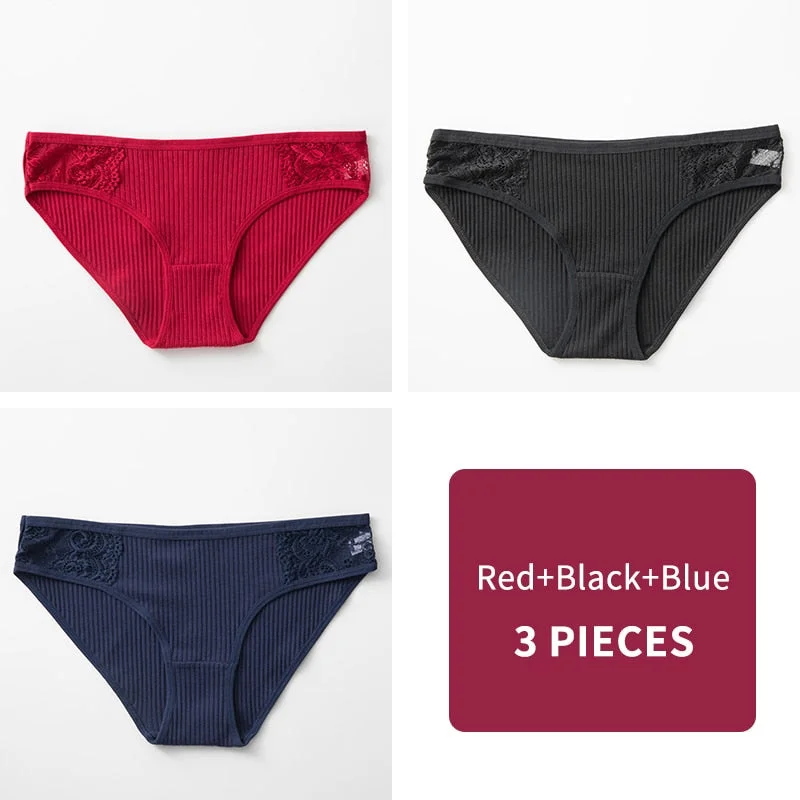 Cotton Panty 3Pcs/lot Solid Women's Panties Comfort Underwear Skin-friendly Briefs For Women Sexy Low-Rise Panty Intimates