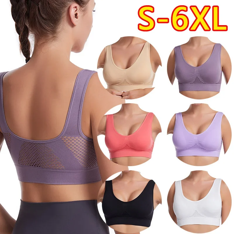 Cocila Sports Bras 1/2/3/5 Packs Plus Size Seamless Comfort Stretch Bra for  Women Large Breasts Ultra-Thin Full Cup Yoga Bra Shapewear S-6XL : :  Fashion