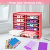 (US Local)12 Grids Diamond Painting Organization Set with Point Drill Trays (Red 1)