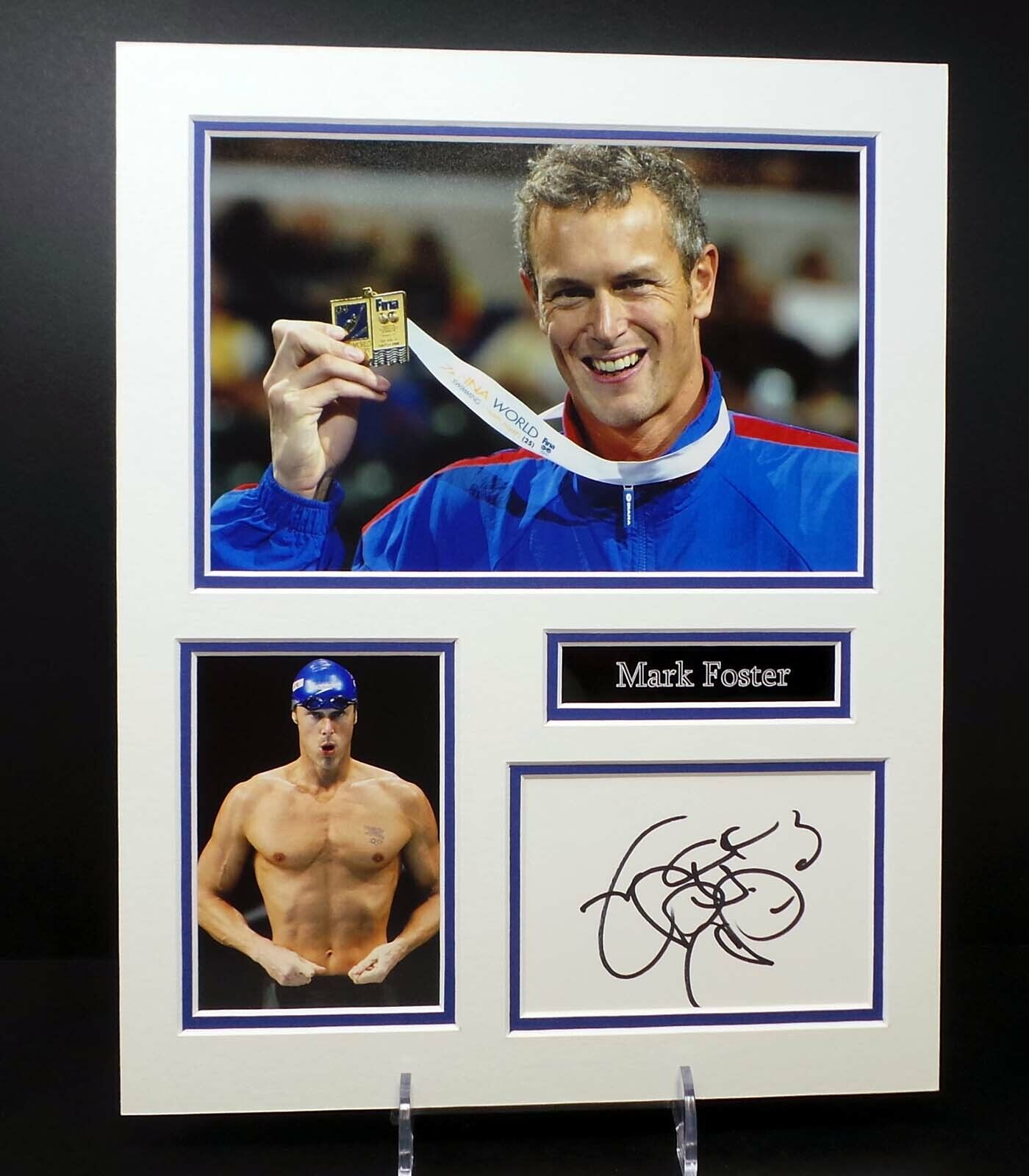 Mark FOSTER Signed Mounted Photo Poster painting Display 1 AFTAL RD COA Olympic Medal Swimmer