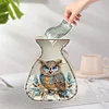 (US Local)Acrylic Wooden Owl Bag Shape Diamond Painting Piggy Bank Storage Box Kit