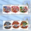 6Pcs Diamond Painting Football Match Greeting Card Set with Envelopes for Beginner Adult Holiday Gifts