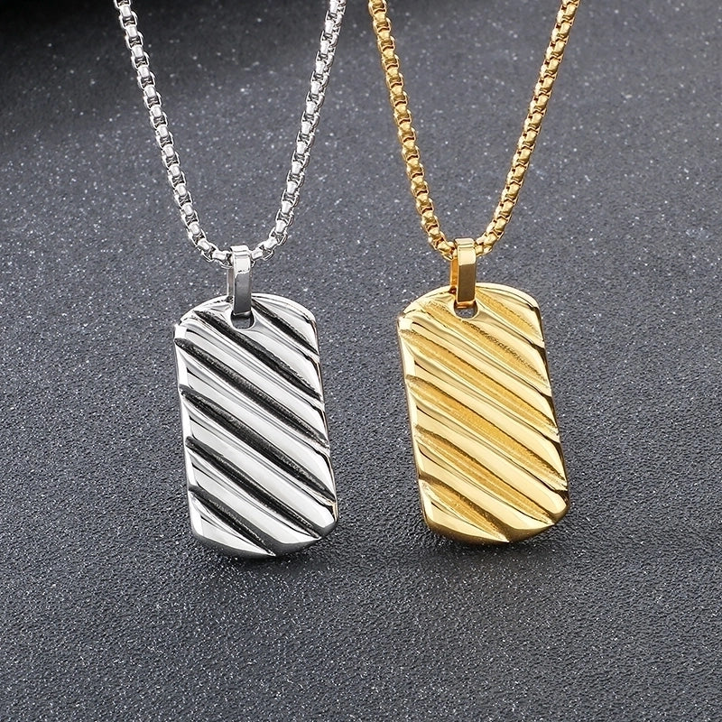 Minimalist Rectangle 304 Stainless Steel 18K Gold Plated Men's3